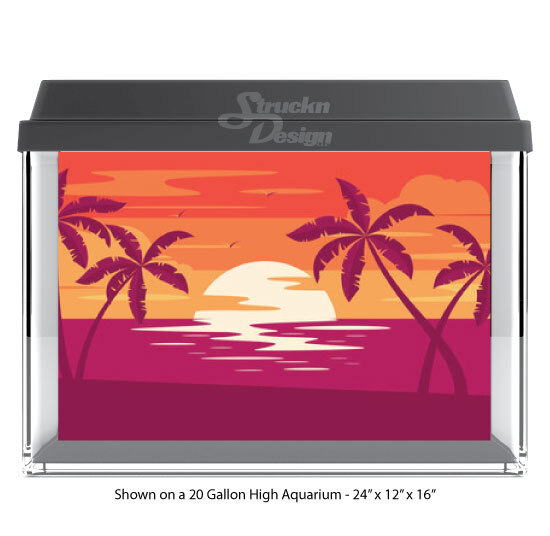 Orange Purple Sunset Sky Polyester Fish Tank Glass Backdrop Aquarium Background