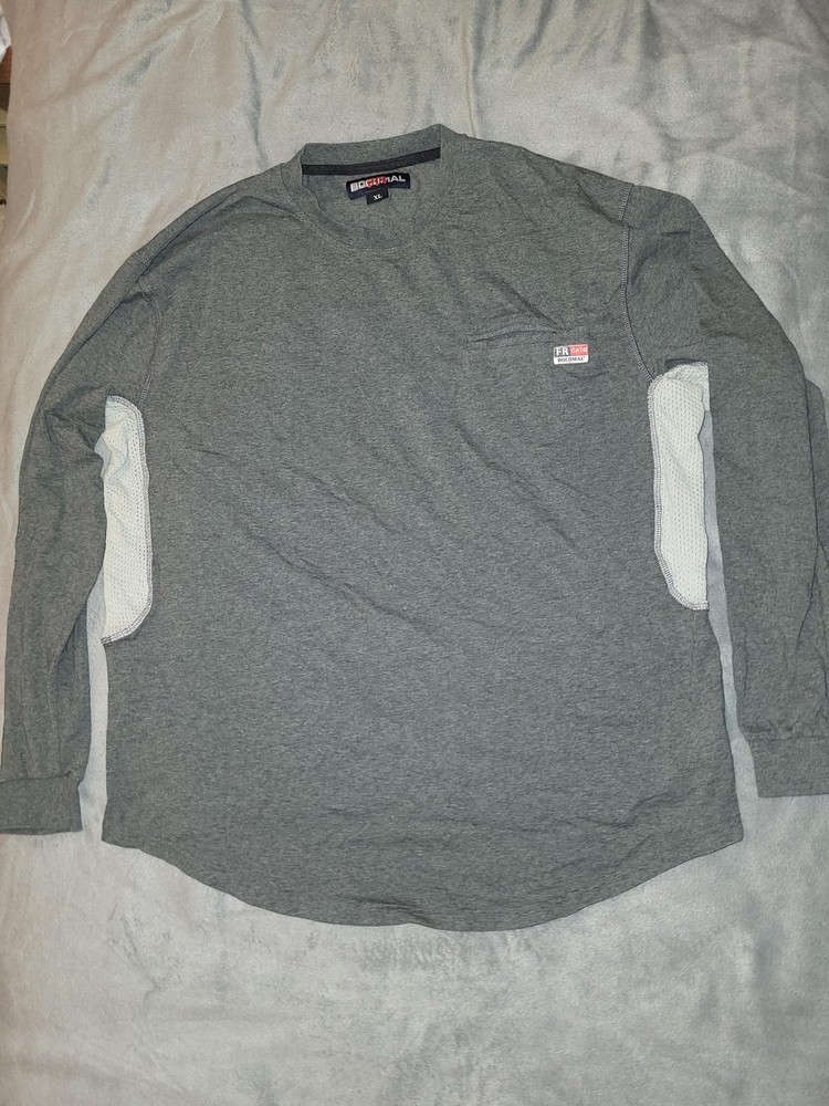 BOFRMAL FR CAT2 Flame Resistant Shirt Mens XL Gray Long Sleeve Workwear Tee