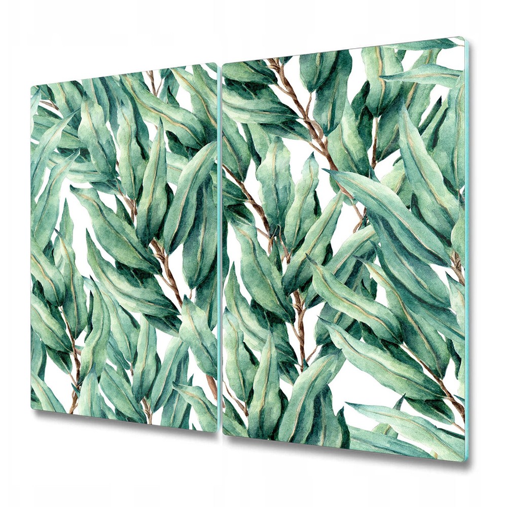Serving Chopping Cutting Board Glass Cover Oleander Leaves Green leaves art