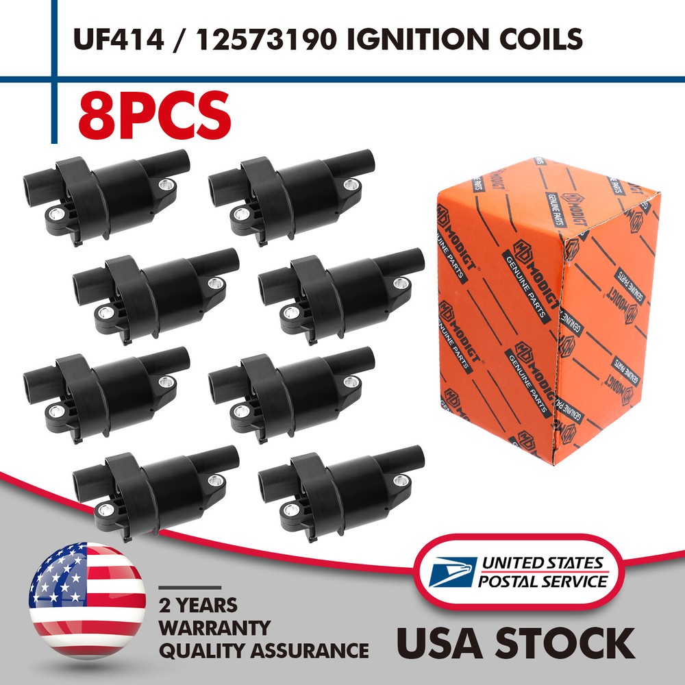 Set of 8 High Performance Ignition Coil For GMC Chevy Round 12573190 UF414 D514A