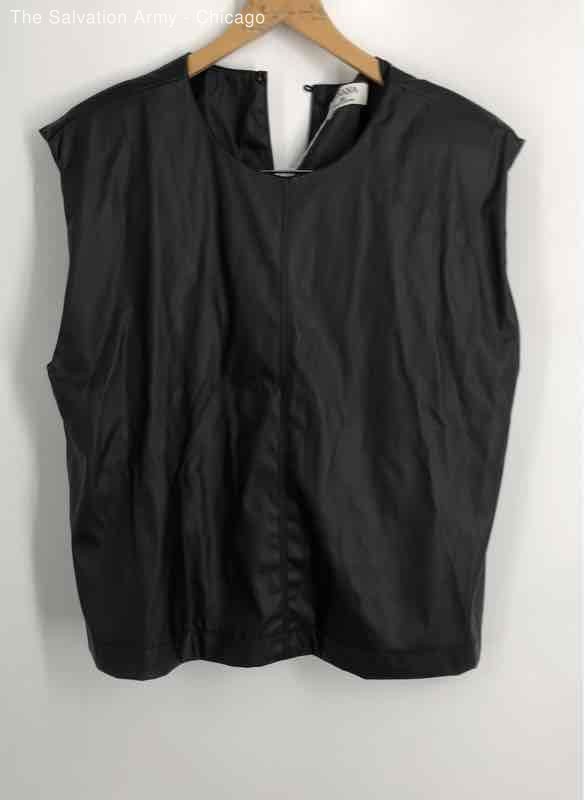 Zenana Womens Black Sleeveless Round Neck Casual Blouse Top Size XL