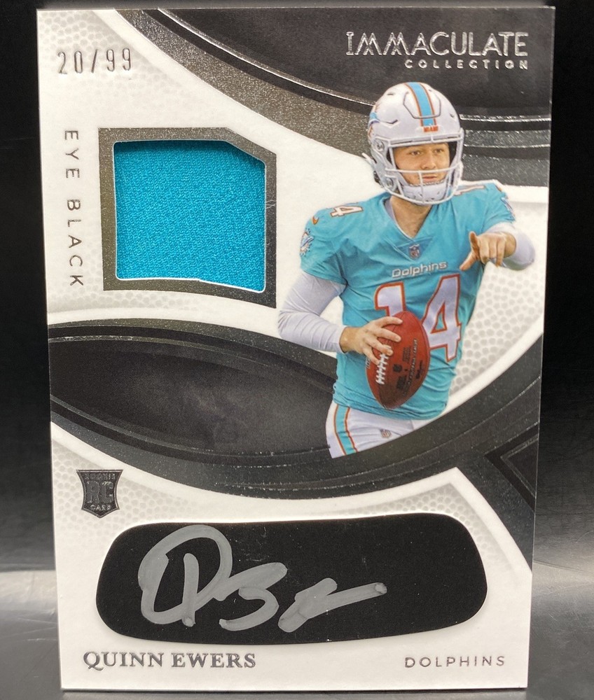 Panini Immaculate Collection Eye Black Jersey Patch Quinn Ewers AUTO /99 RPA RC