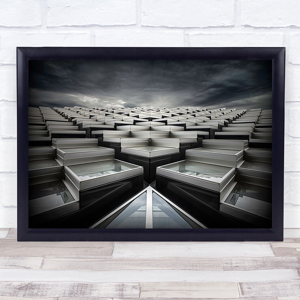 Triangles Repetition Pattern Symmetry Geometry Shapes Windows Abstract Art Print