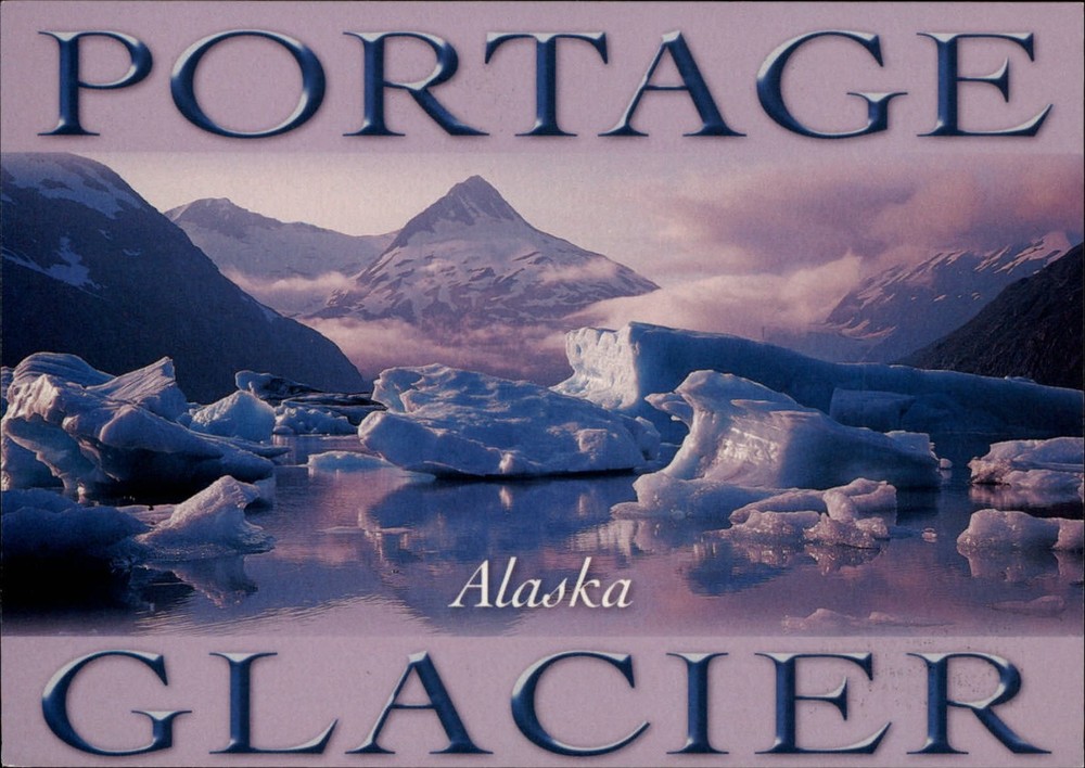 Alaska Portage Glacier ice snow formations ~ unused postcard sku307