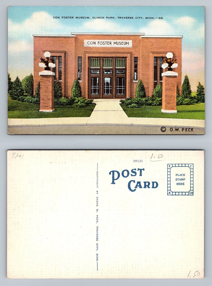 Traverse City, MI-Michigan, Con Foster Museum Clinch Park View Vintage Postcard