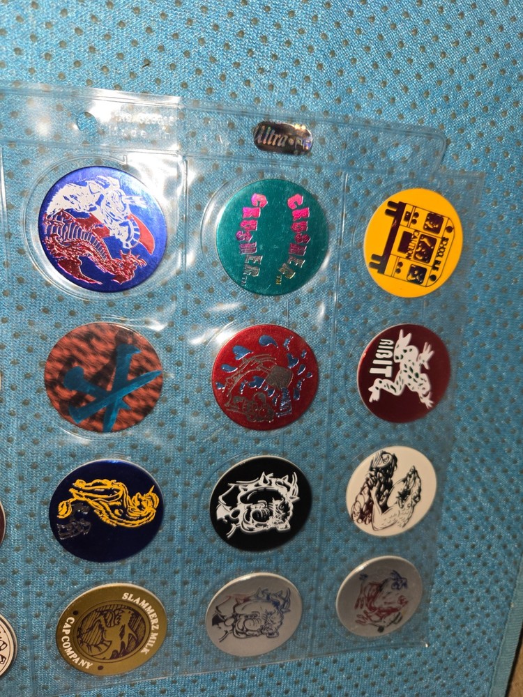 1990s Vintage Lot of 12 White Pogs Milk Caps Lot