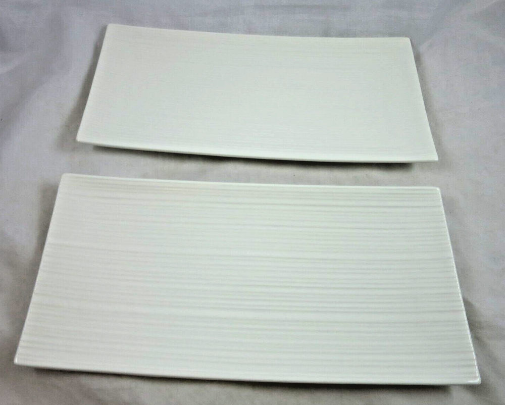 Maxwell Williams White Basics Cirque 2 Rectangle Sandwich Platter Trays Ribs 13