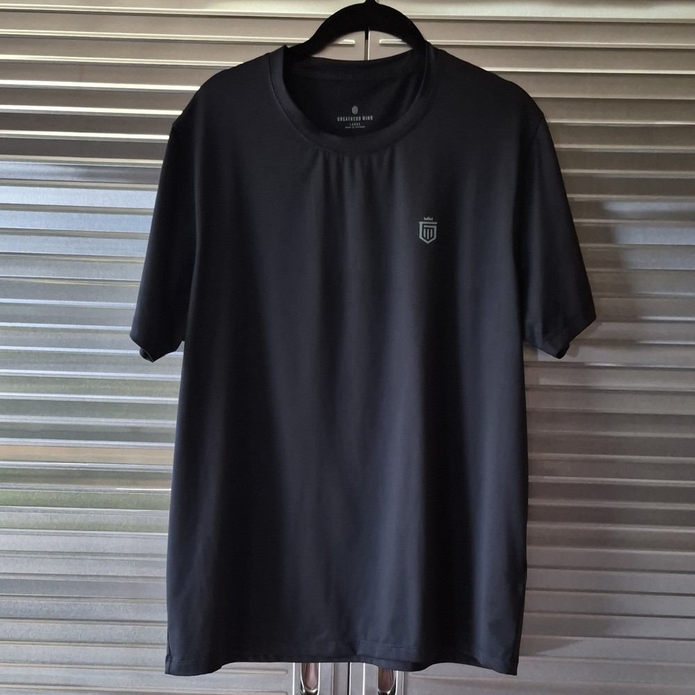 Greatness Wins Men's Black Logo Crew Neck Short Sleeve T-Shirt Size L