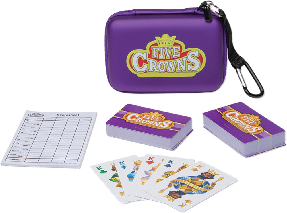Five Crowns Travel Case Bundle, Cards, Scorecard Included – Card Game for Kids a