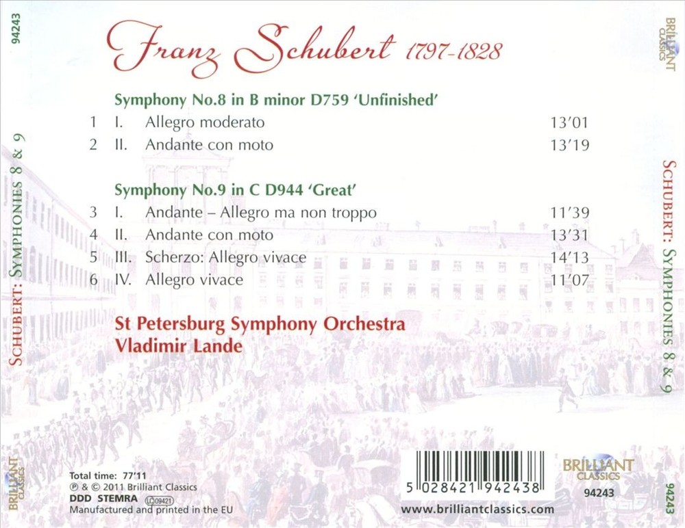 Vladimir Lande / St. Petersburg Symphony Orchestra Schubert: Symphonies Nos. 8 