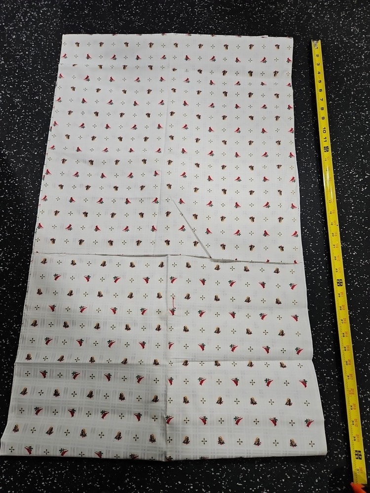 Lot Of 2.5 Yards Holiday Cardinal Themed Fabric