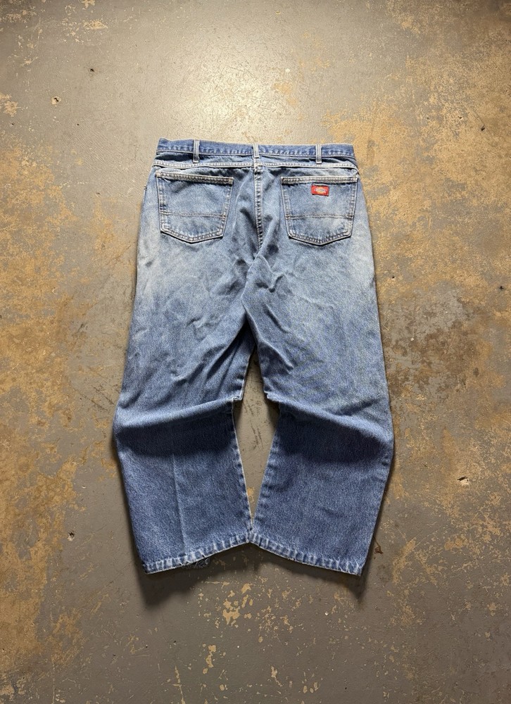 Vintage Distressed Dickies Light Blue Y2K Grunge Baggy Wide Leg Jeans