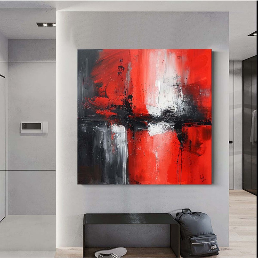 Large Handmade Oil Paintings On Canvas Abstract Wall Art Modern Home Decor Red