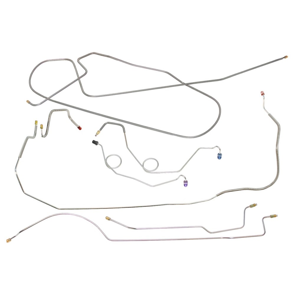 1967 Dodge Charger Complete Manual Drum Brake Line Kit Set W/O Hump Dana Axle OE