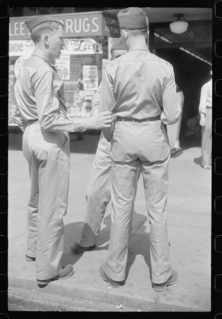 Photo:Columbus Georgia Fort Benning Soldiers on Street 1941