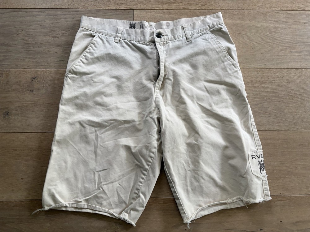 RVCA khaki chino 100% cotton shorts surf skate  - size 36
