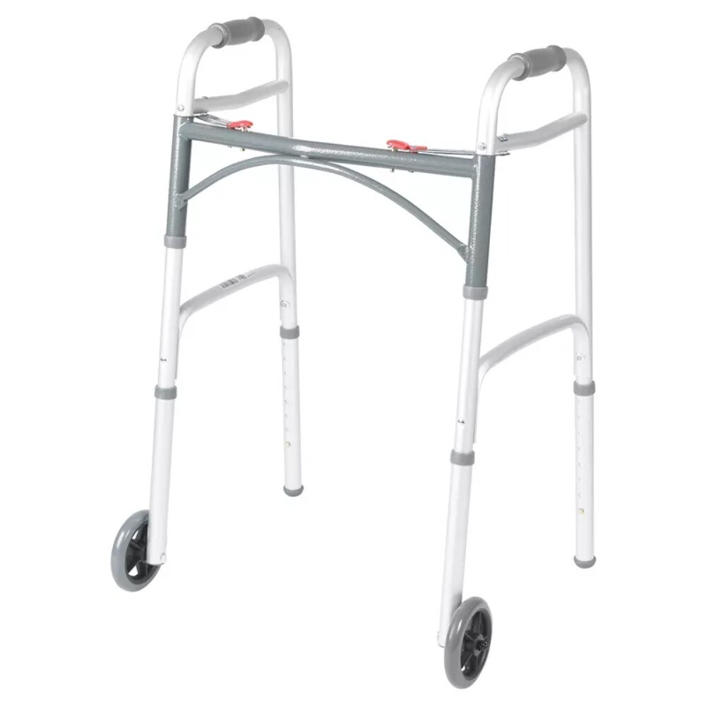 Drive Medical PreserveTech Deluxe Two Button Folding Walker with 5