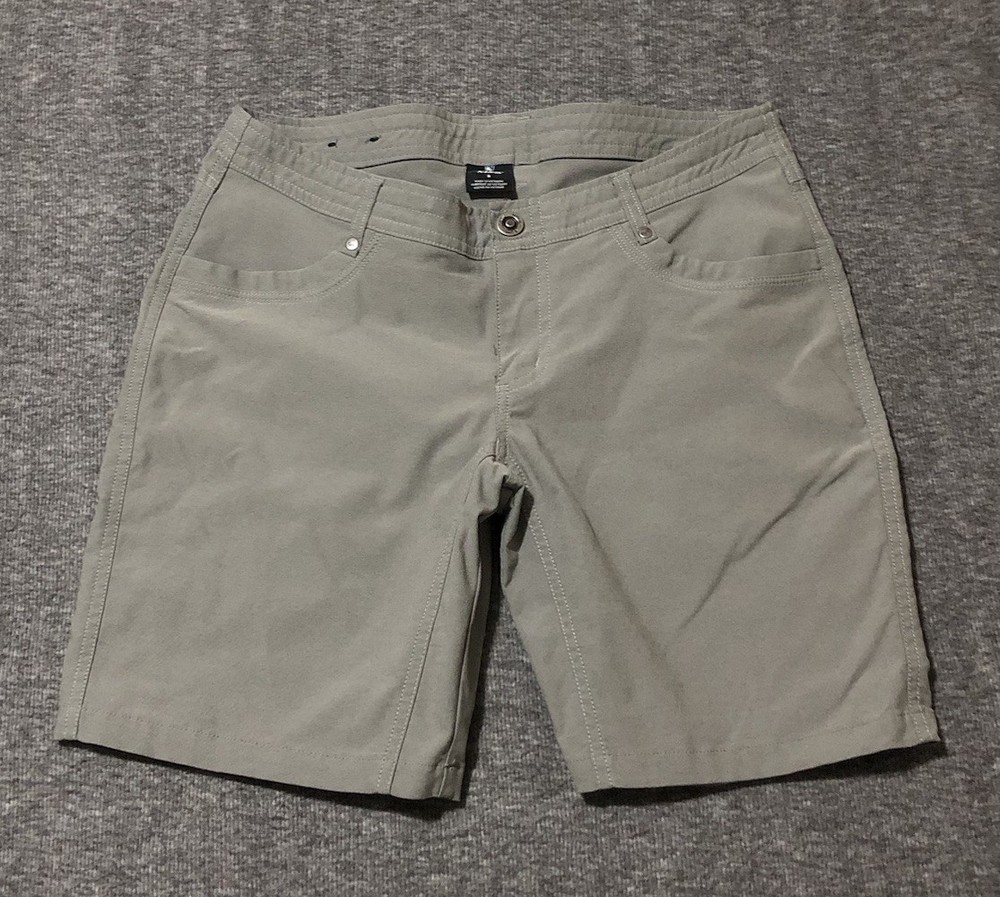 Kuhl Trekr Hiking Shorts Women’s 8 Green Gray Outdoor Gorpcore 8 Inch Inseam