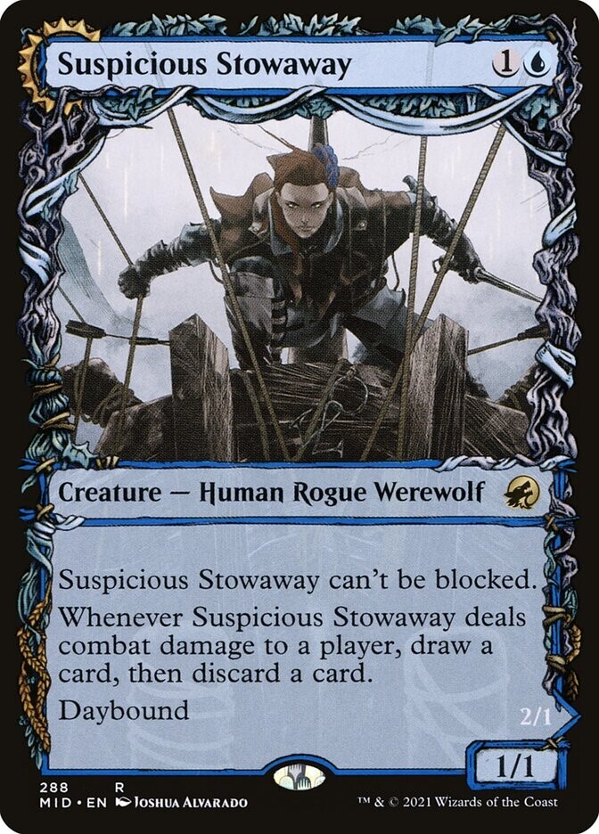 Suspicious Stowaway Innistrad: Midnight Hunt Magic MTG Creature CARD 1x (288)