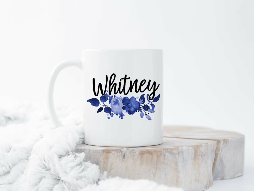 Floral Name Mug Custom Name Mug Personalized Mug Custom Coffee Mug Monogram Mugs