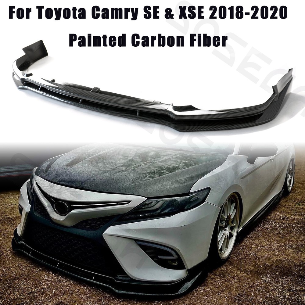 2018-2020 Camry SE/XSE Yofer 3Pcs Painted Carbon Fiber Bumper Lip Kit