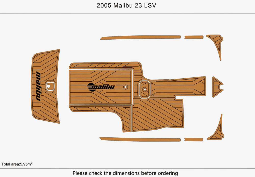 2005 malibu 23 LSV Cockpit Swim platform Boat EVA Pads Foam Teak Deck flooring