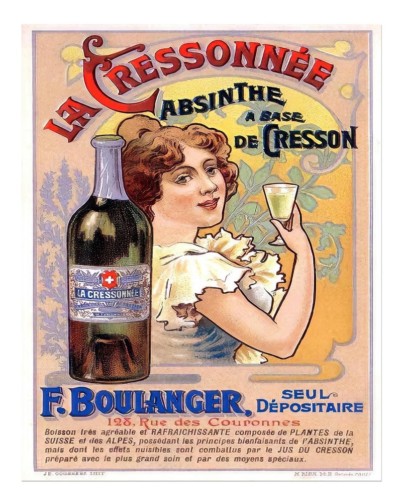 Vintage Absinthe Poster Wall Art - Elegant Retro Decor Premium Quality-image