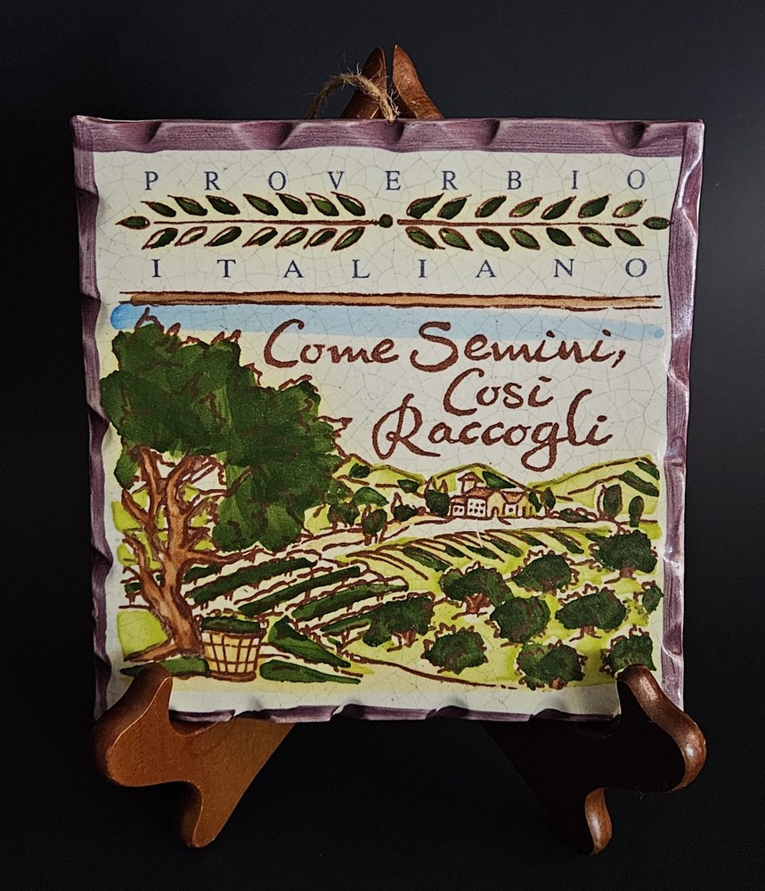 Hand Painted Italian Tile Cortopassi Family Wall Tile Trivet 2011