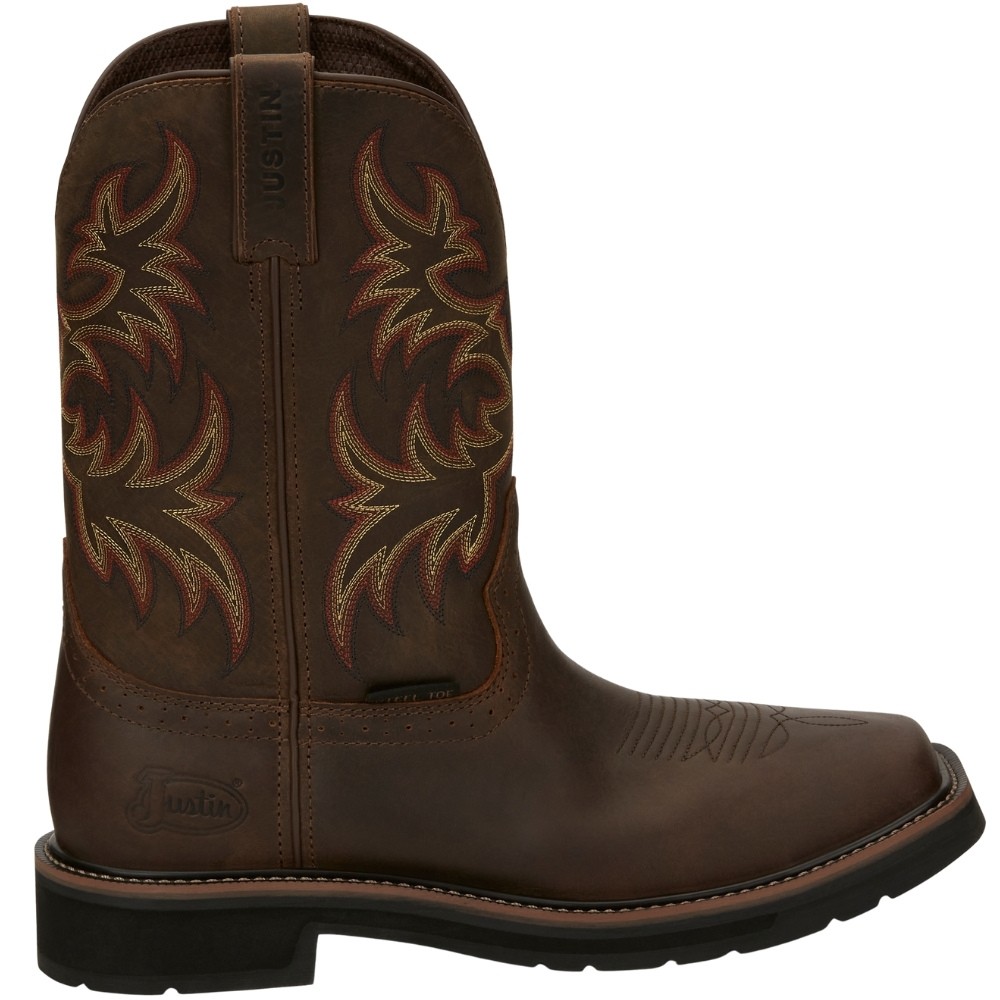Justin Original Workboots Driller 11 Inch Steel Toe Work  Mens Brown  SE4682