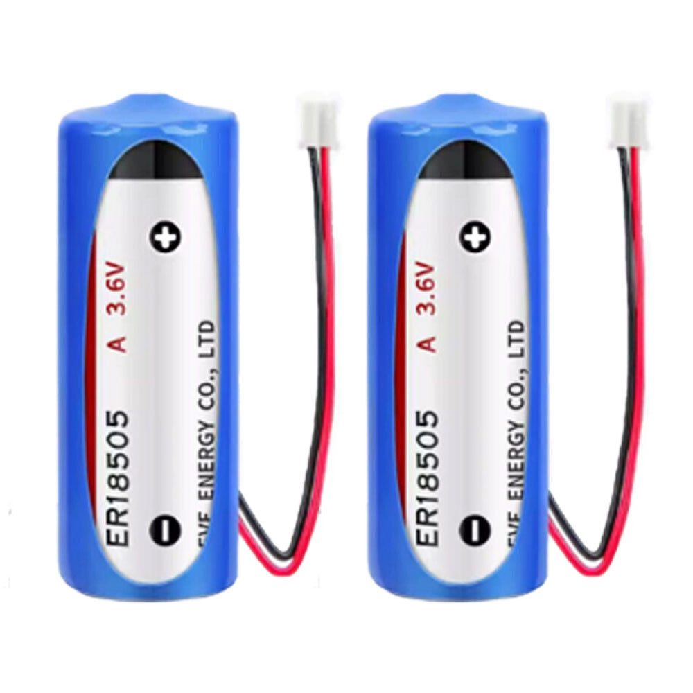 2pcs 3.6V ER18505 4000mAh Battery Non-Rechargeable with 2.0 white Plug