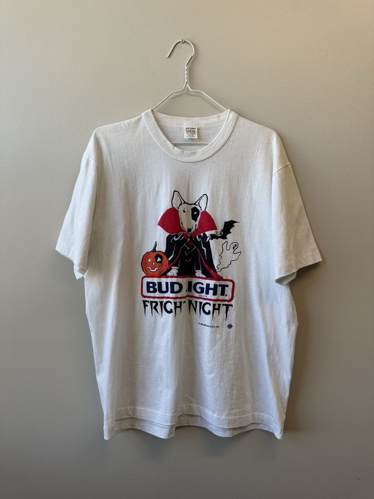 Vintage 80s 1988 Spuds MacKenzie Bud Light Beer Fright Night T-Shirt Extra Large
