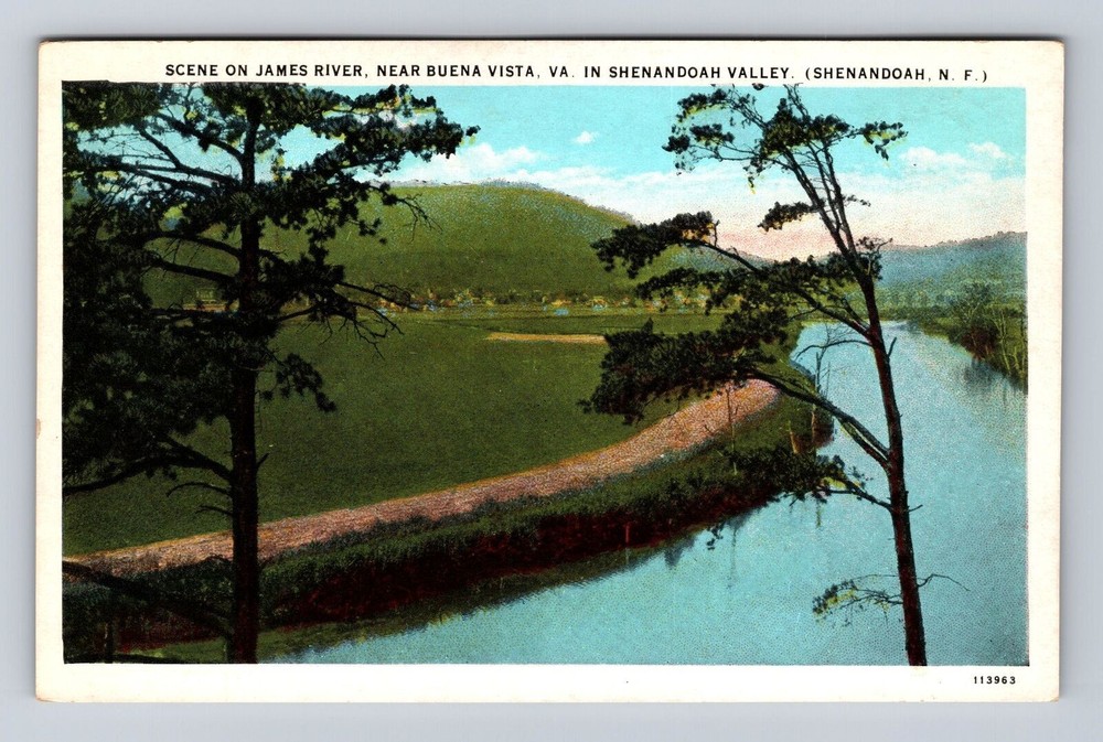 Buena Vista VA-Virginia, Scene On James River, Antique, Vintage Postcard