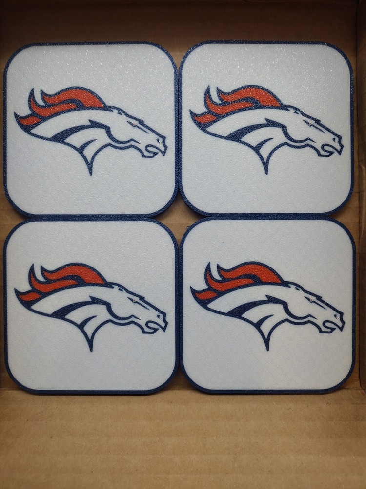 DENVER BRONCOS NFL DRINK COASTERS FOOTBALL 3.5
