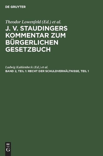 Recht Der Schuldverhältnisse, Teil 1 (Hardback)