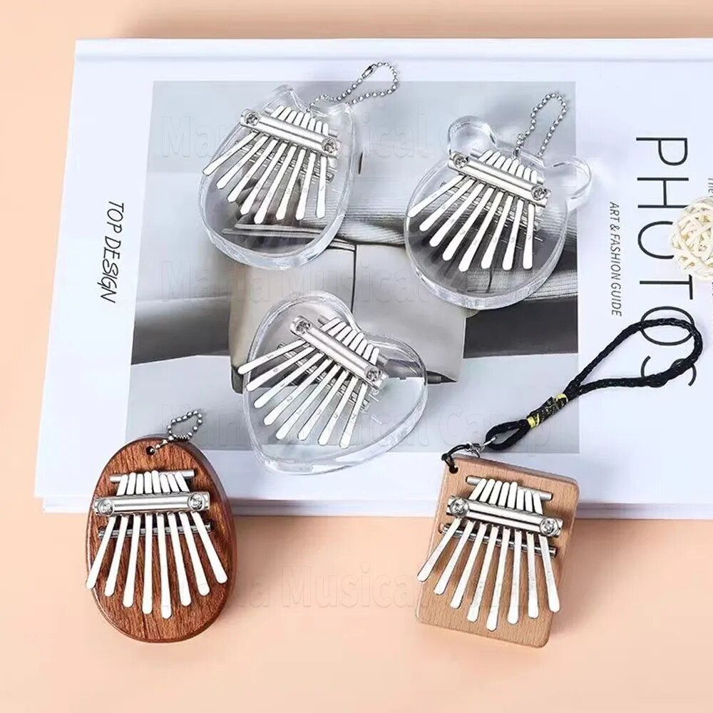 Mini Kalimba Transparent Finger Piano Portable Beginner Mini 8-tone 100% New