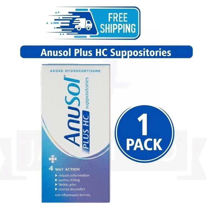 Anusol Soothing Relief Plus HC 12 Suppositories Hemorrhoid 4 WAY ACTION (05/28)
