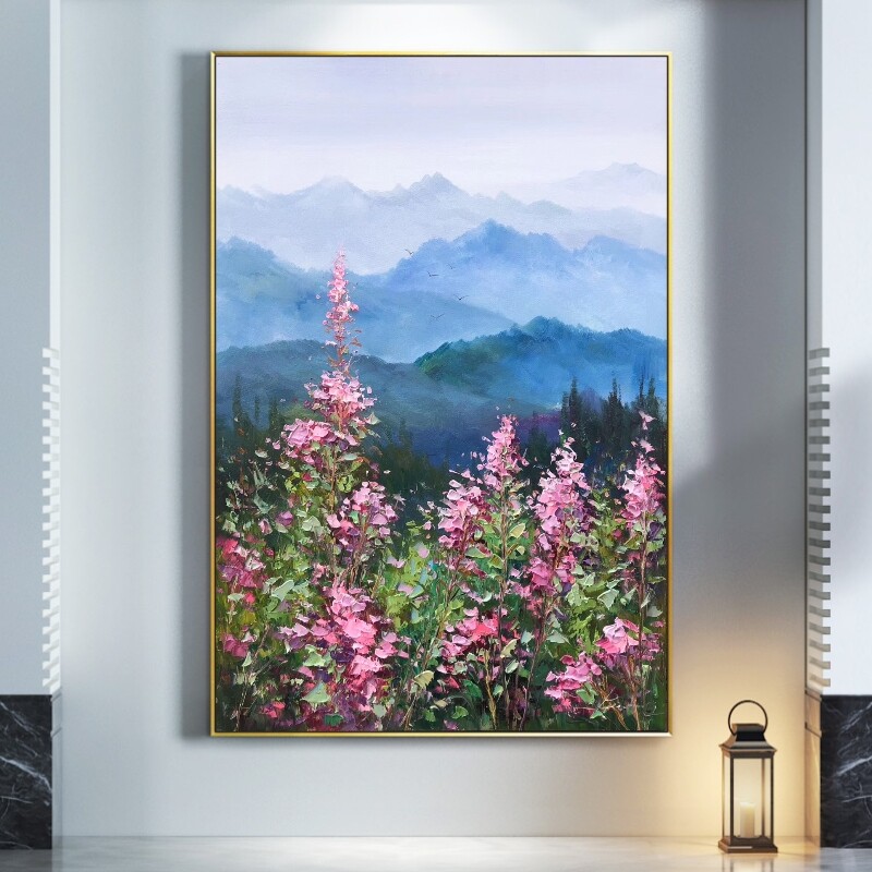 Handmade Wall Art Paintings Abstract Flowers Oil Painting Hand Painted Landscape