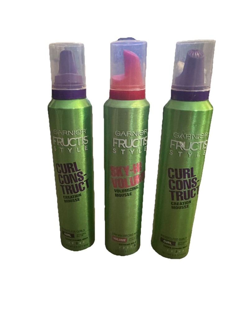 3pk Garnier Fructis Sky Hi Volume & Weightless Curl Mousse