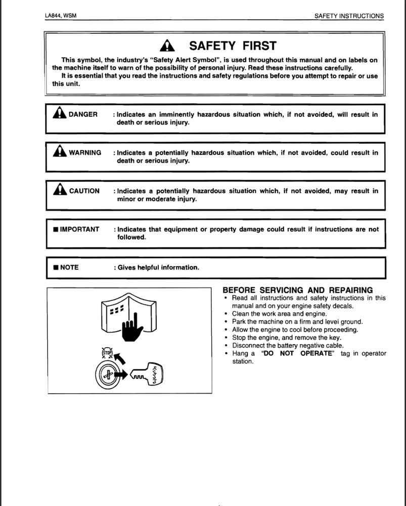 Kubota LA844 Service Repair Manual, Workshop Manual