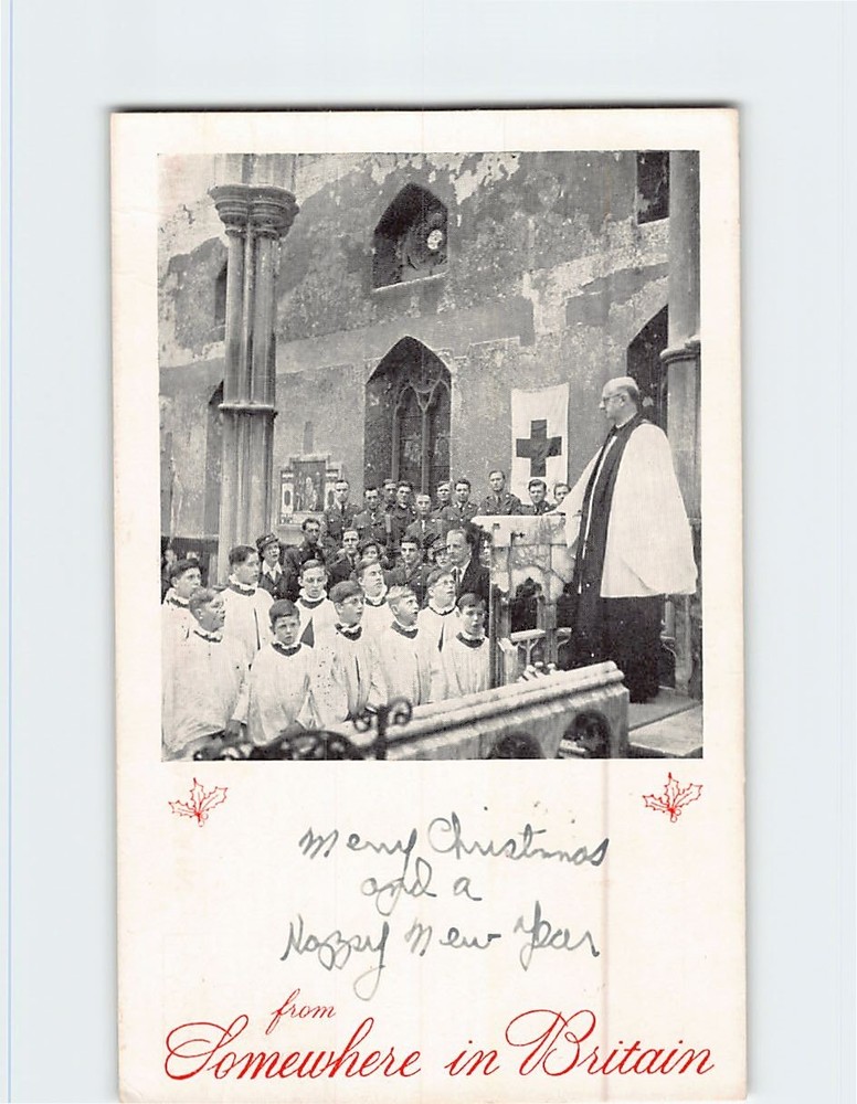 Postcard St. Mark's Church Choir Singing for American Soldiers London England