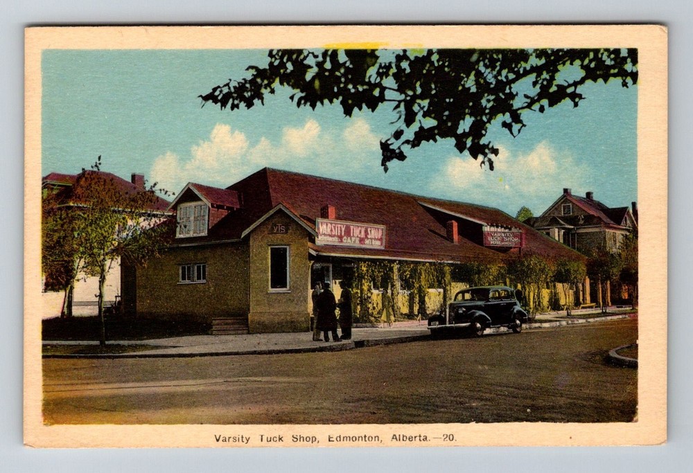 Canada- Edmonton Alberta Varsity Truck Stop Cafe Old Postal PC Vintage Postcard