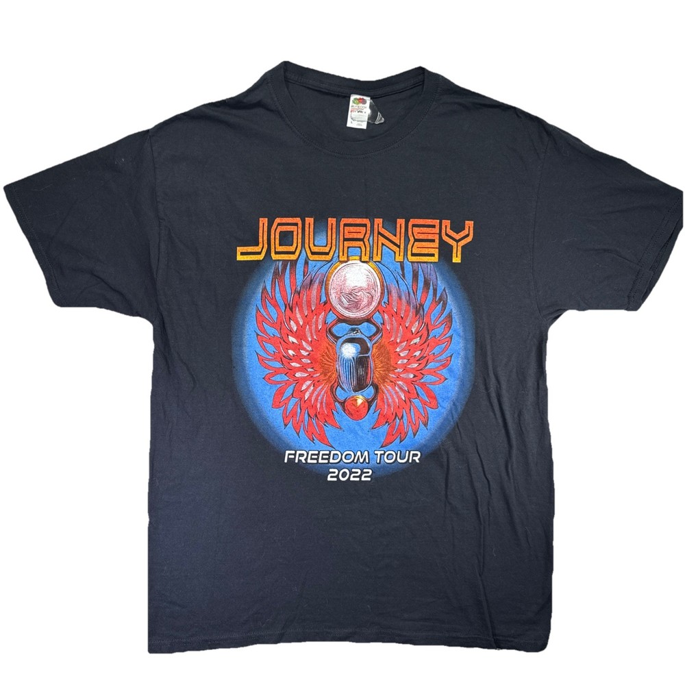 Journey Freedom Tour 2022 Black Toto T-shirt Size L Dates Concert Band