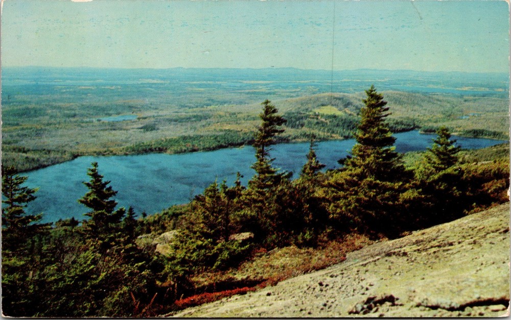 Postcard Eagle Lake from Cadillac Mountain - Acadia National Park - Maine-image