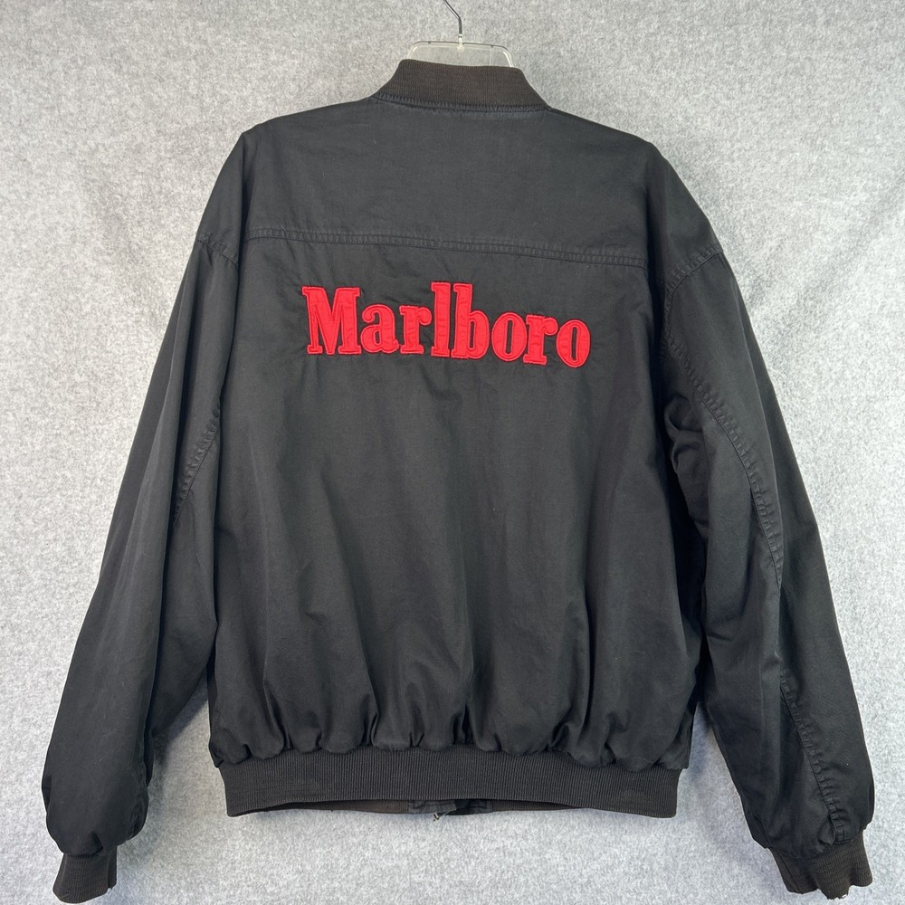 VTG Marlboro Reversible Bomber Jacket Black/Red 90s Cigarette XL