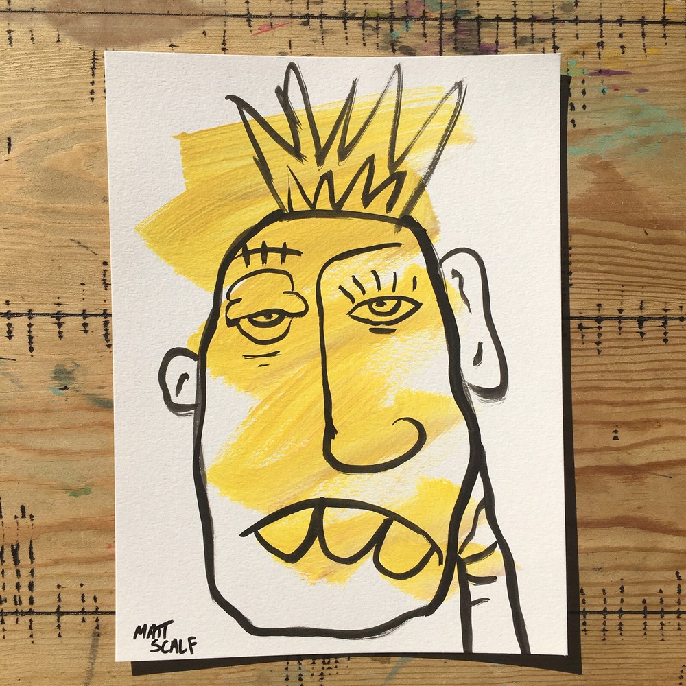Matt Scalf Face Abstract Street Pop Art Graffiti ORIGINAL PAINTING 9x12 Modern-image