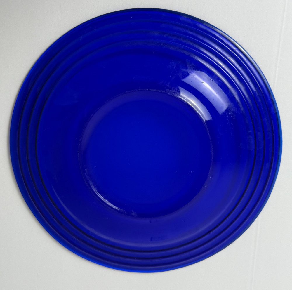 Bormioli Rocco Forum Saphir Vintage Cobalt Blue Glass Salad Plate Dessert Italy