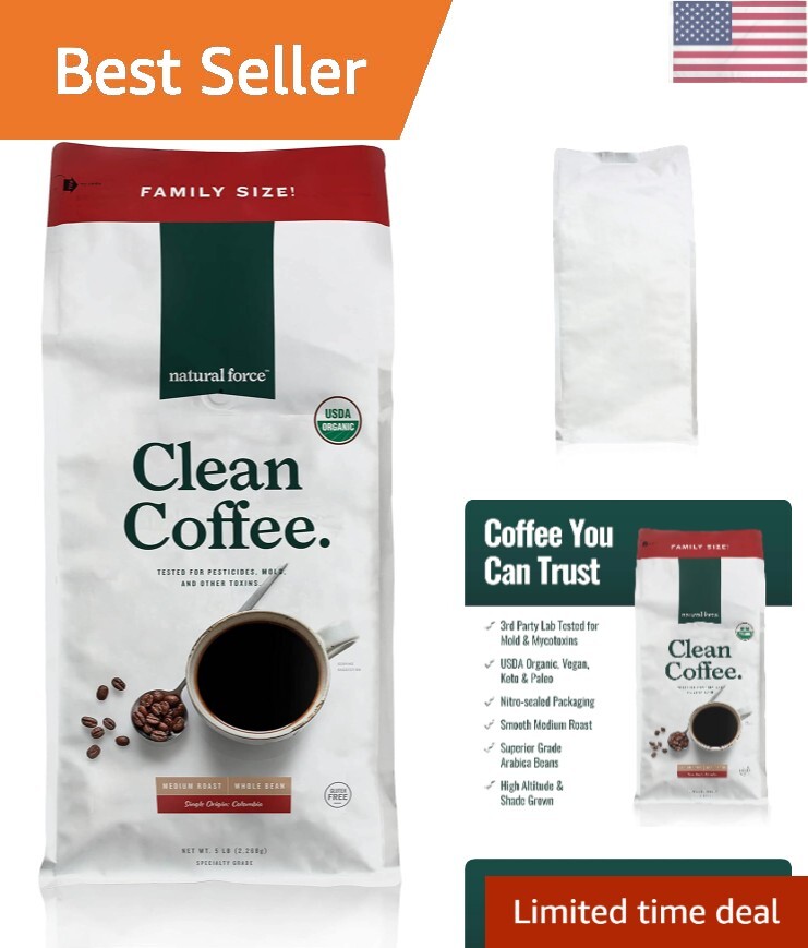Bulk Organic Clean Coffee Classic, Mold & Mycotoxin Free, Lab Tested for Toxi...