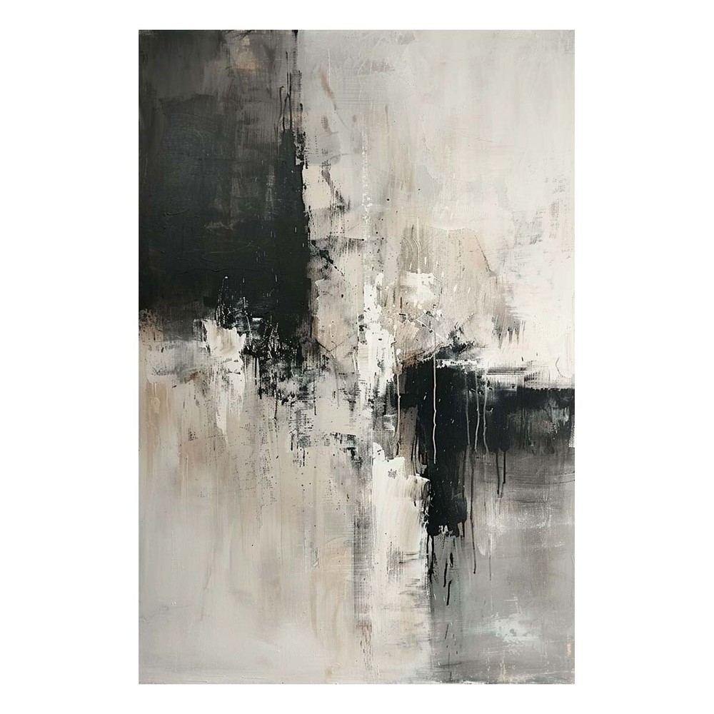 Modern House Decor Abstract oil painting Hand-painted on canvas wall art gray
