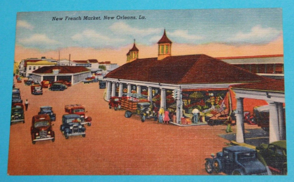 Vintage Souvenir Travel Postcard French Market New Orleans LA