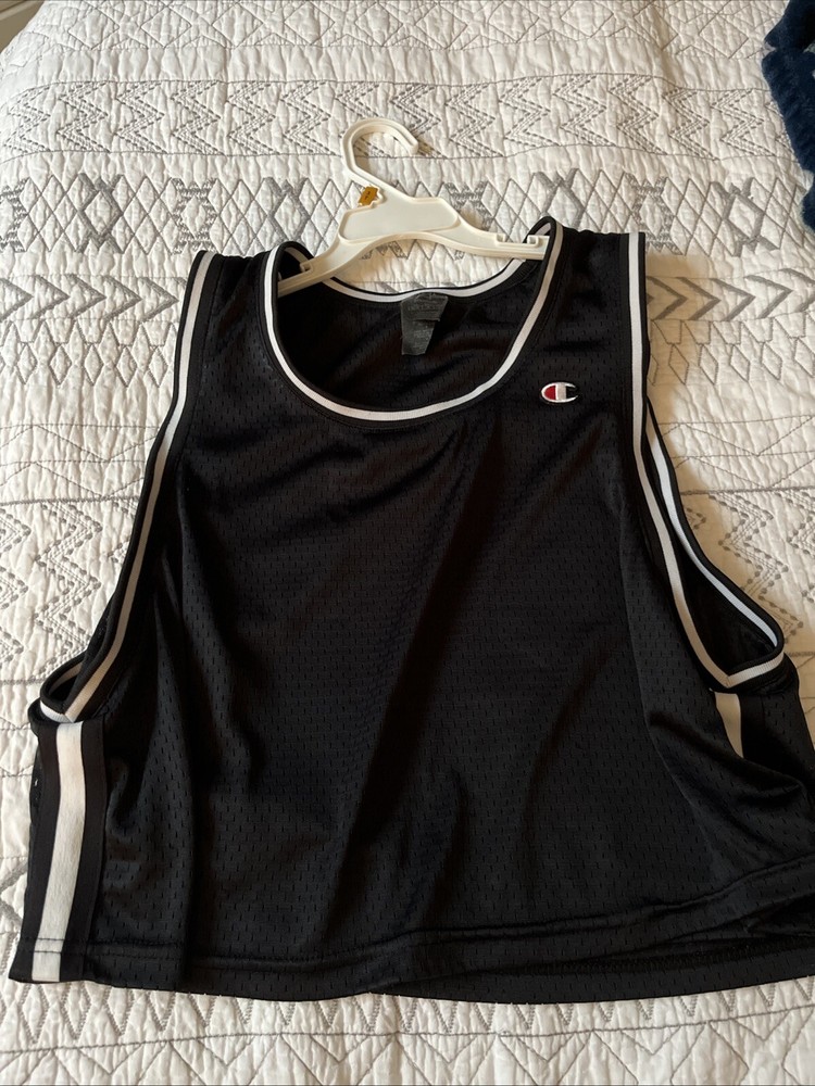 Champion Crop Athletic Black Tank Top Womens Medium